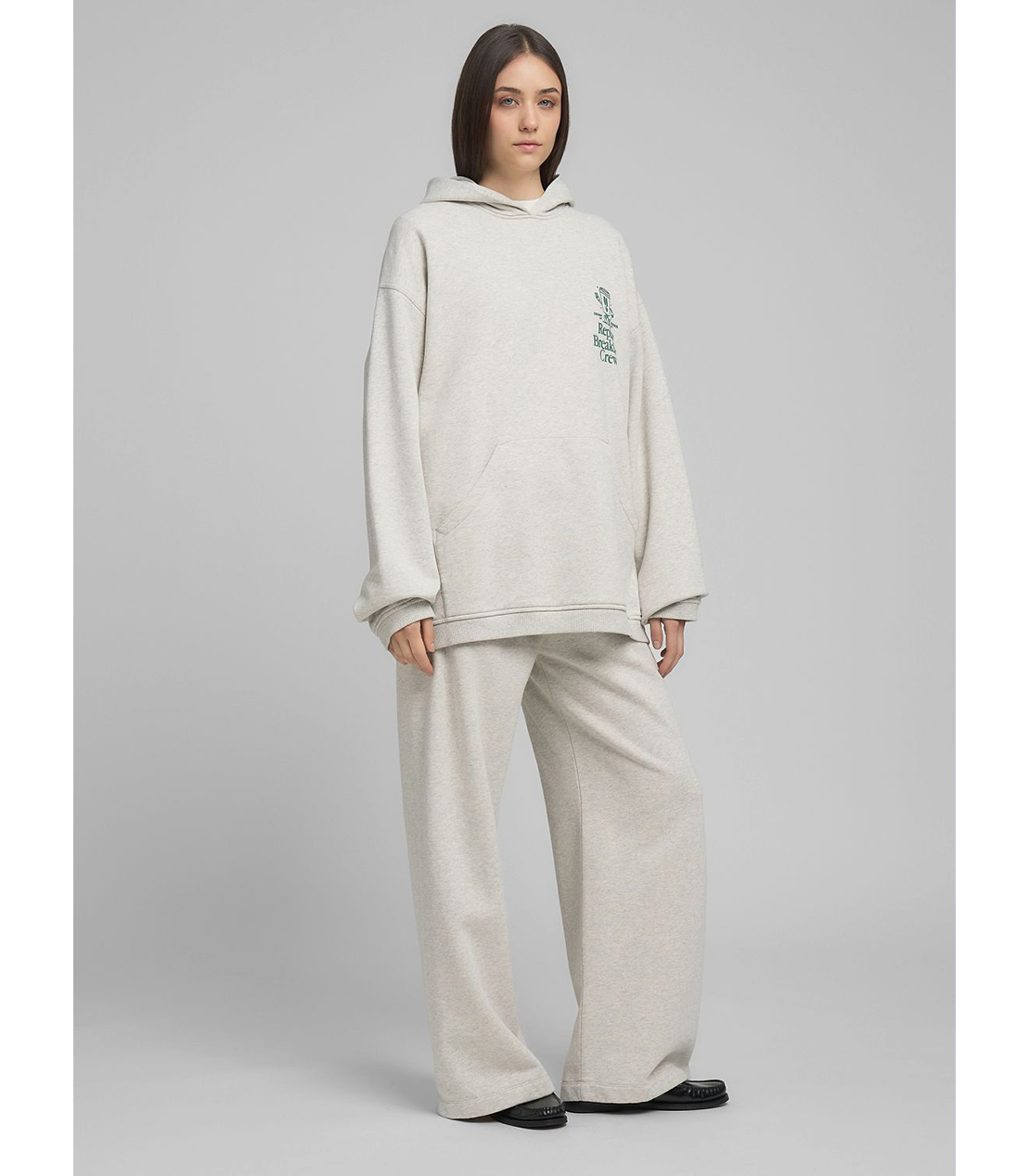 ワイドレッグスポーツパンツ（セットアップ） 詳細画像 ライトグレーメランジ 4